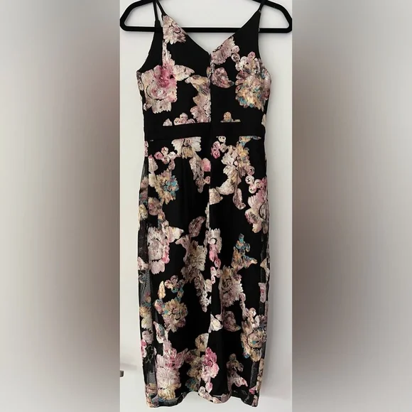 Xscape floral embroidered tank midi dress - Picture 3 of 6